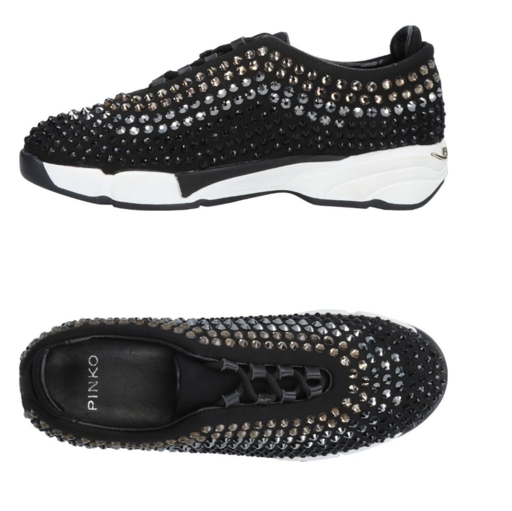 PINKO Giglio Black Sneakers with Gem s 37( 7) - Picture 2 of 8
